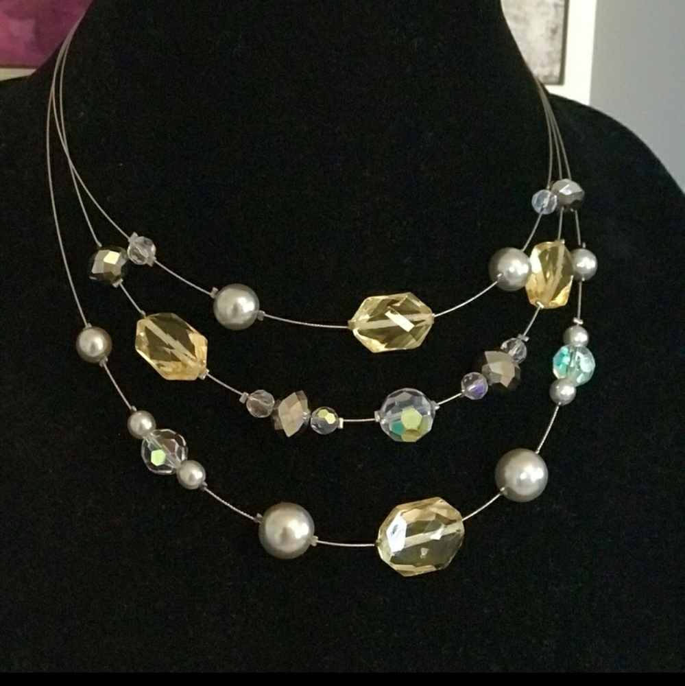 Layered Multi-Colored Beaded Necklace